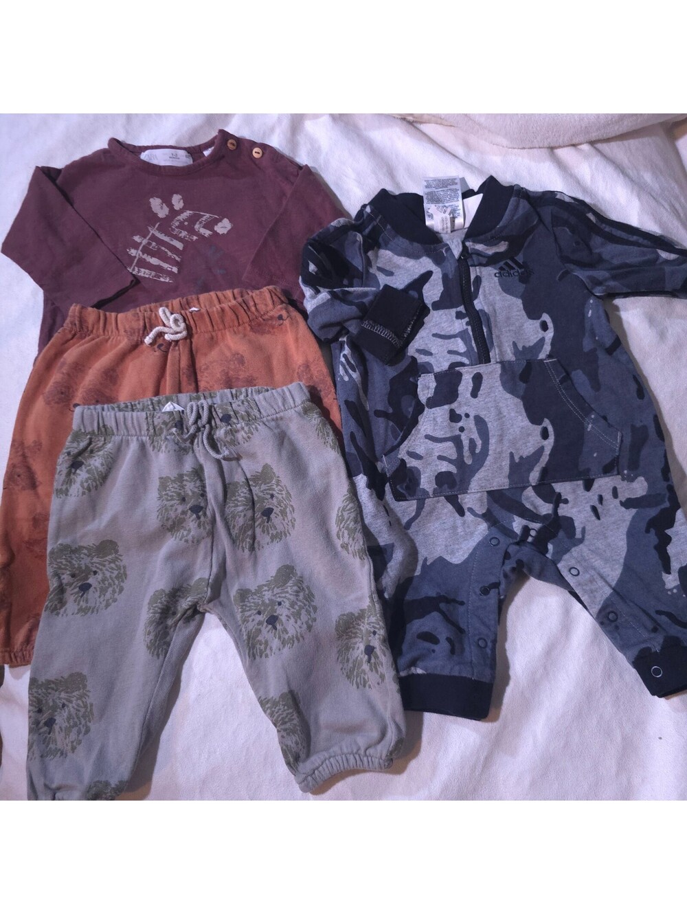Baby Clothes Bundle - Zara Tops and Pants with Adidas Romper